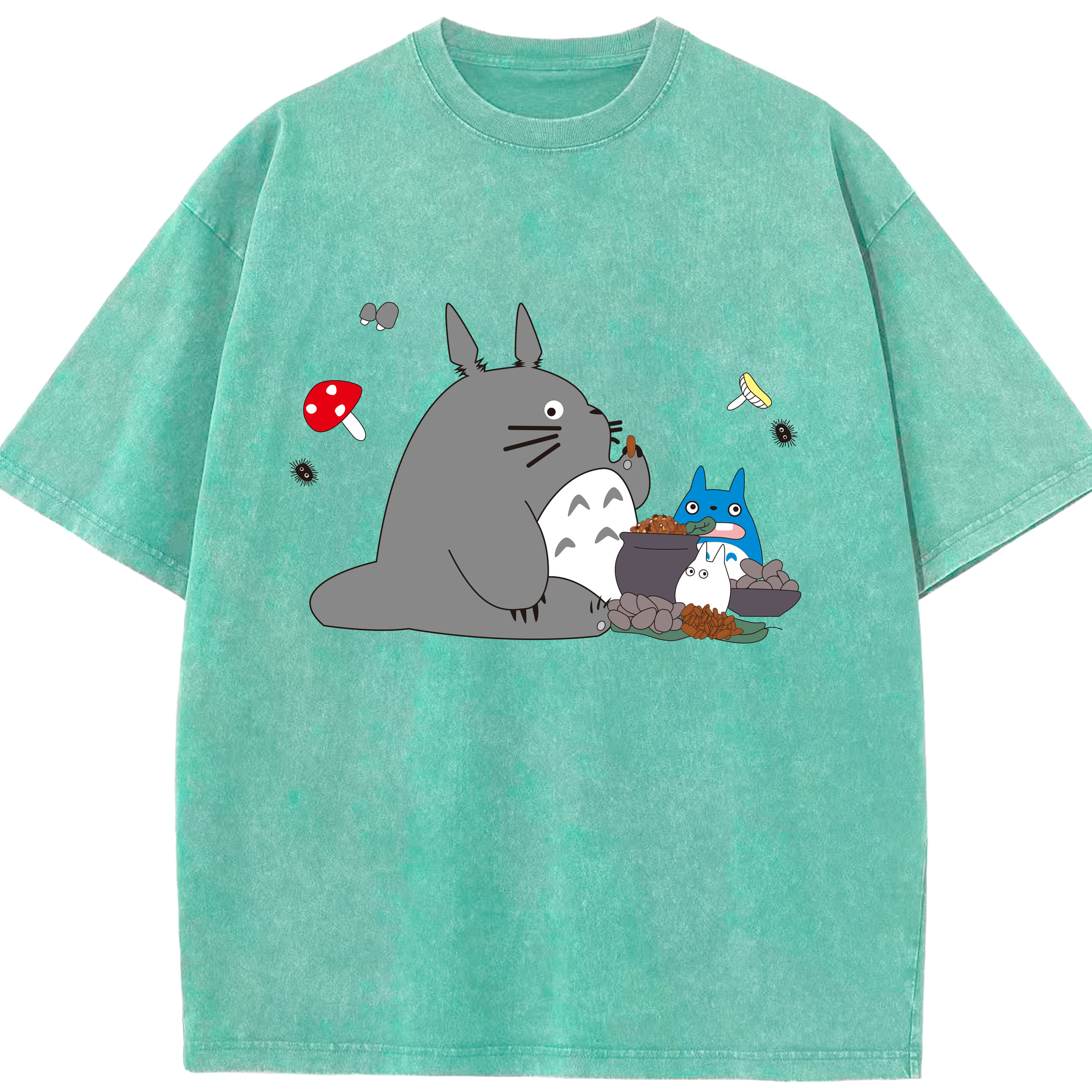 （画像用） となりのトトロ 草壁メイ 草壁サツキ My Neighbor Totoro Satsuki Kusakabe Mei Kusakabe 綿100% ヴィンテージ風 半袖Tシャツ（フロントプリント）
